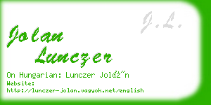 jolan lunczer business card